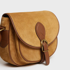 Gérard Darel Gypsy Besace en cuir velours blé 3/4
