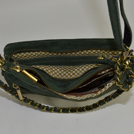 Mila Louise India V Small Trotter Bag and Organized Pouch Taiga Gre...