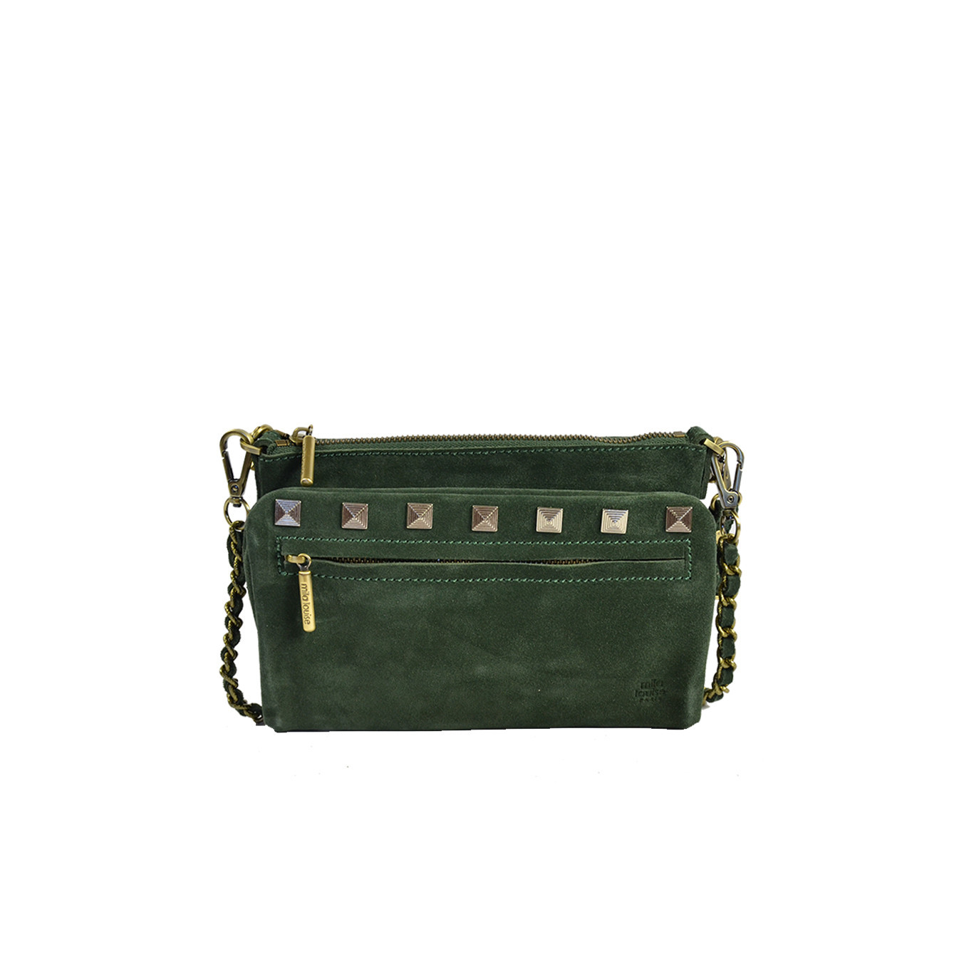 Mila Louise India V Small Trotter Bag and Organized Pouch Taiga Gre...