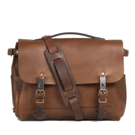 Bleu de Chauffe Postman Satchel Eclair M Amber Brown