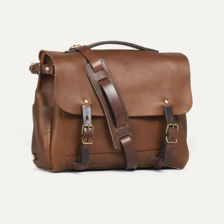 Bleu de Chauffe Postman Satchel Eclair M Amber Brown