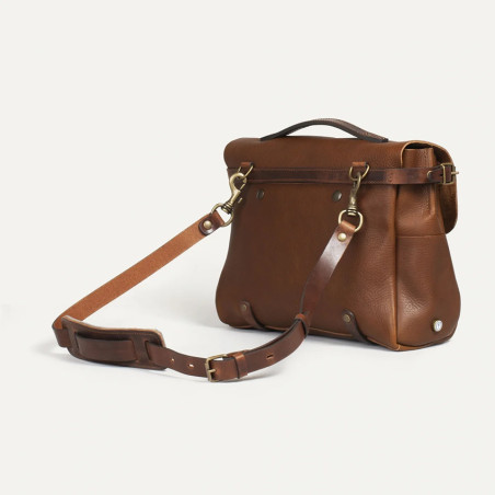 Bleu de Chauffe Postman Satchel Eclair M Amber Brown