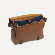 Bleu de Chauffe Postman Satchel Eclair M Amber Brown