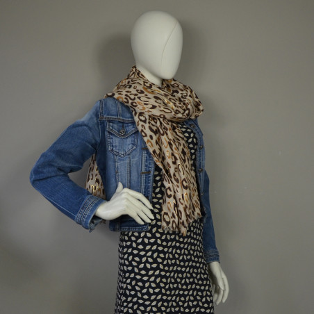 Farfouillette Kinshasa Leopard Beige Scarf