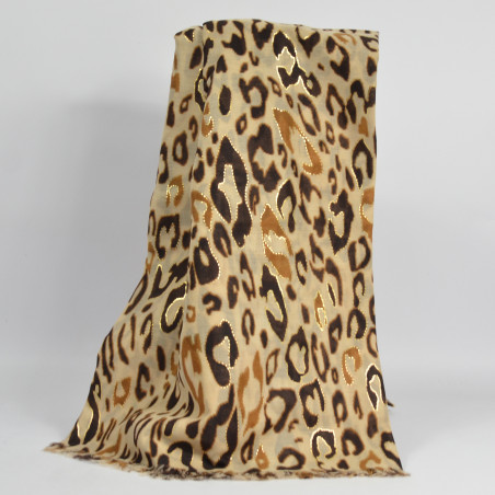 Foulard Farfouillette Kinshasa Léopard Beige face