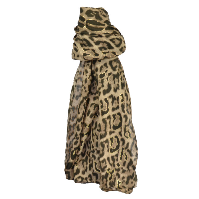 Farfouillette Kinshasa Leopard Brown Scarf