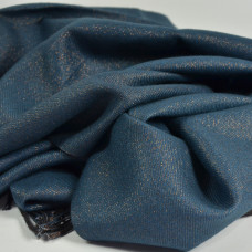 Farfouillette Milan Lurex Wool Scarf with Fringes Petrol