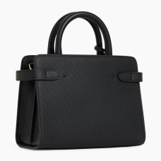 Le Tanneur Emilie Small Signature T Leather Handbag Black