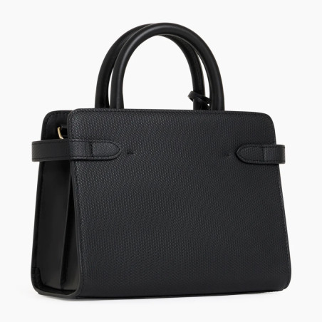Le Tanneur Emilie Small Signature T Leather Handbag Black