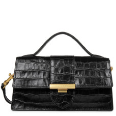 Lancaster Croco Ily Baguette Handbag Crocodile Leather 531-013 Black