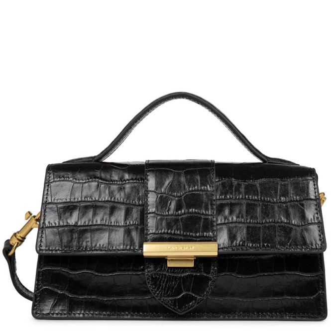 Lancaster Croco Ily Baguette Handbag Crocodile Leather 531-013 Black