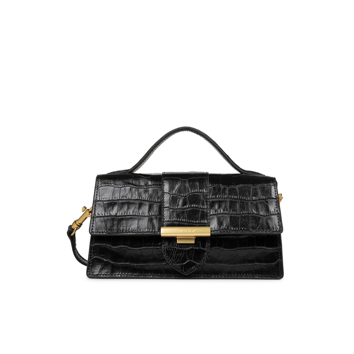 Lancaster Croco Ily Baguette Handbag Crocodile Leather 531-013 Black