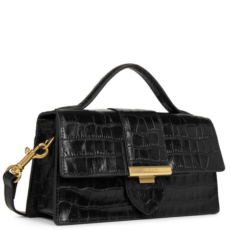 Lancaster Croco Ily Baguette Handbag Crocodile Leather 531-013 Black