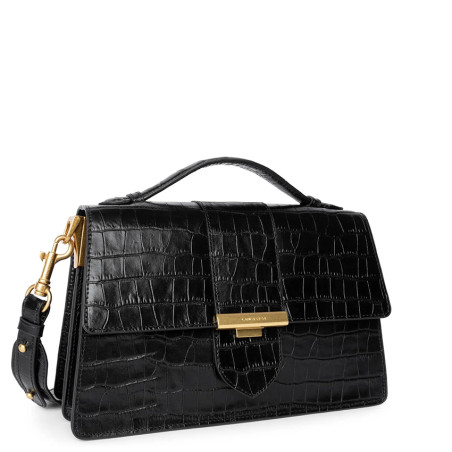 Lancaster Croco Ily Large Handbag Crocodile Leather 531-014 Black