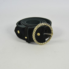 Mila Louise Pale V Leather Velvet Adjustable Waist L Black Belt