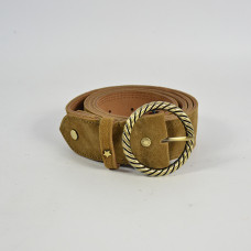 Mila Louise Pale V Ceinture Cuir Velours Ajustable Taille L Tabac face