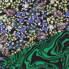 Desigual Flores Foulard carré plissé Musgo détails