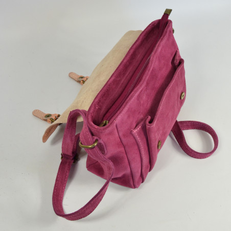 Farfouillette Sac Bandoulière Vintage Cuir 2520 Violet intérieur