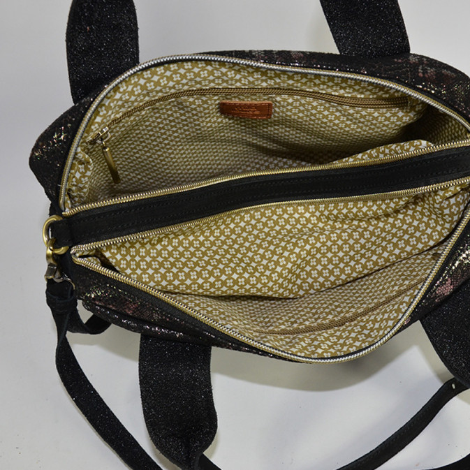 Sac à Main Vintage Crocodile Et Cuir Années 70/80 - Marque CHIC - Nombreux Compartiments - Très Bon État