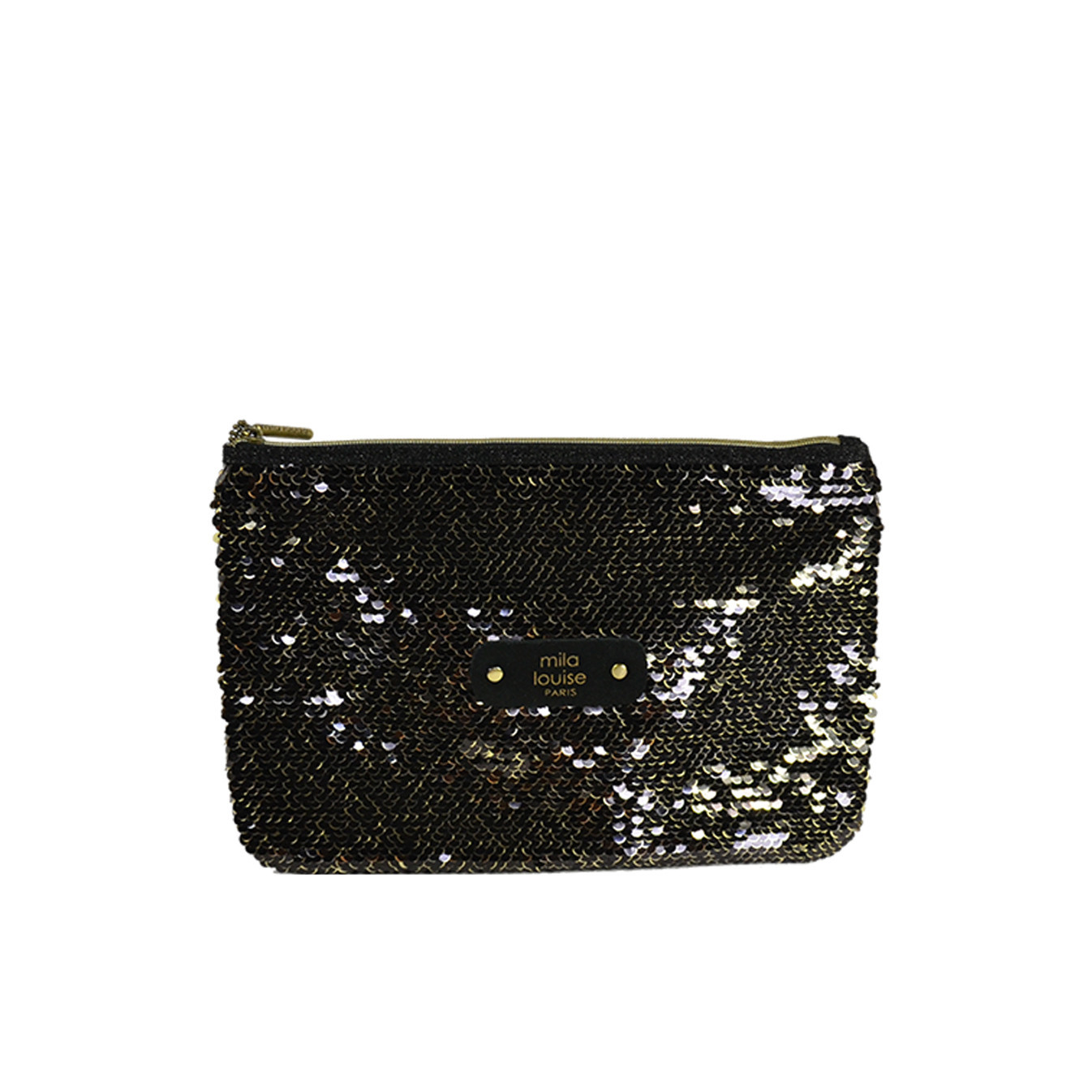 Mila Louise Poch GM SC7 Trousse de Sac et Cosmétique Sequins Noir