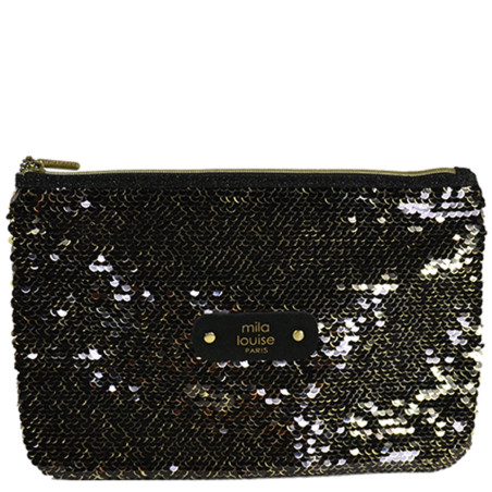 Mila Louise Poch GM SC7 Trousse de Sac et Cosmétique Sequins Noir