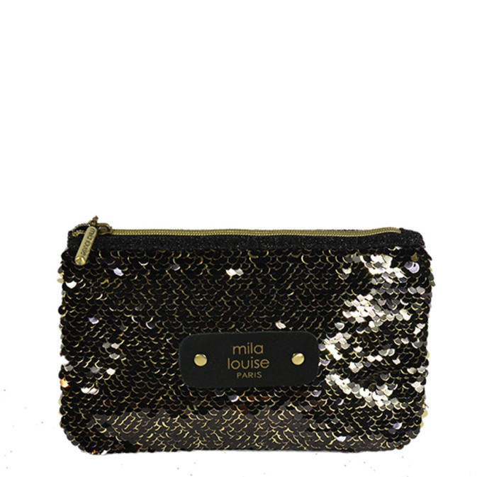 Mila Louise Poch PM SC7 Bag Coin Sequins Black