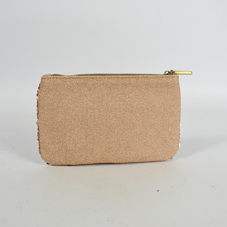 Mila Louise Poch PM SC7 Trousse de Sac Et Monnaie Sequins Tabac