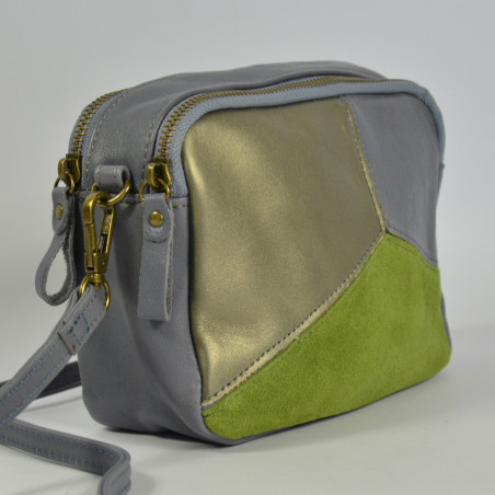 Farfouillette Crossbody Calfskin Bag 7009 Grey Blue