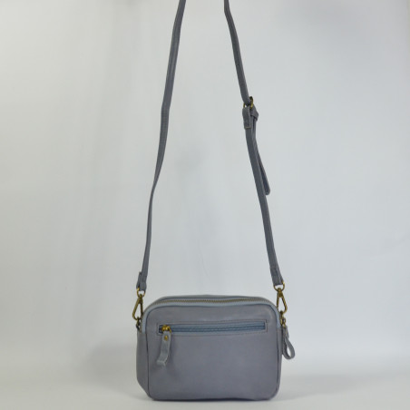 Farfouillette Crossbody Calfskin Bag 7009 Grey Blue