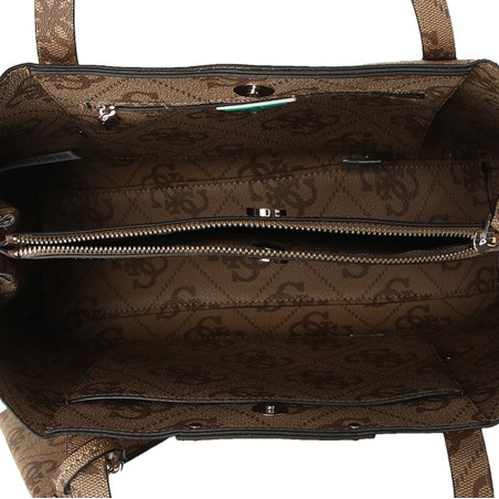 Guess Eco Brenton Sac Shopping  Latte Logo  ouvert