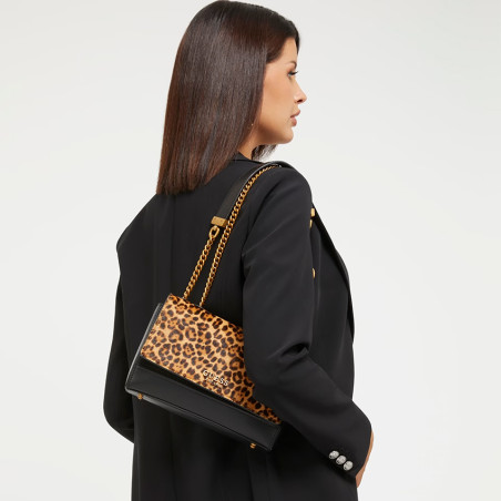 Guess Iseline Shoulder Bag Leopard Leather