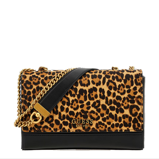 Guess Iseline Shoulder Bag Leopard Leather
