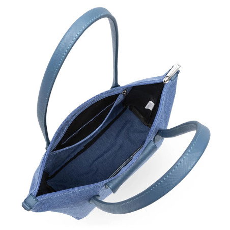 Lancaster Smart Kba Sac Cabas Porté Épaule 516-30 Bleu Stone