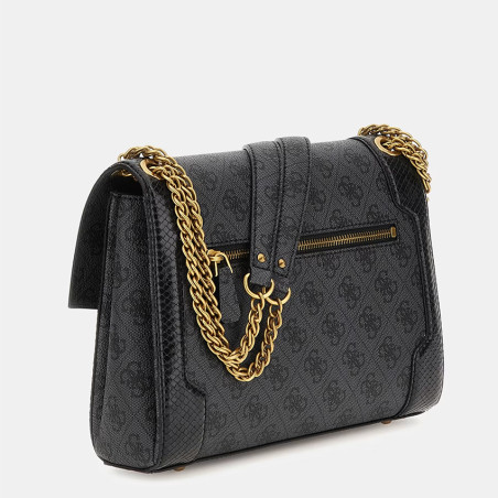 Guess Ajiona Mini Shoulder Bag Coal Logo Black