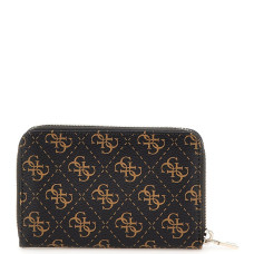 Guess Laurel Medium Zip Brown Logo Wallet