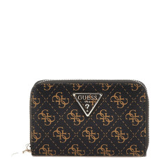 Guess Laurel Medium Zip Brown Logo Wallet