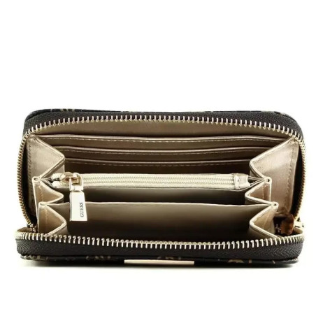 Guess Laurel Medium Zip Brown Logo Wallet