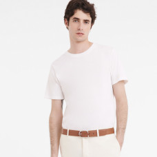 Longchamp Le Foulonné Leather Belt for Men Caramel