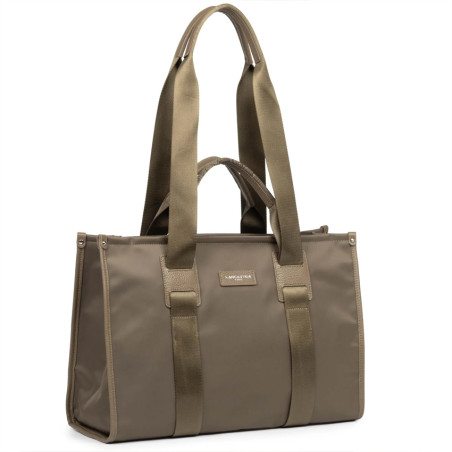 Lancaster Basic Faculty Large Shoulder Tote Bag 418-102 Taupe