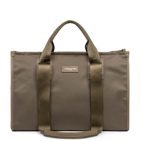 Lancaster Basic Faculty Large Shoulder Tote Bag 418-102 Taupe