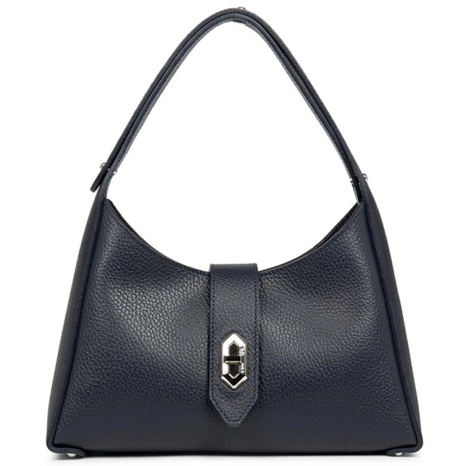 Lancaster Foulonne Double Hobo Bag 470-60 Blue In Silver