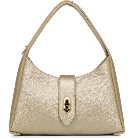 Lancaster Foulonne Double Hobo Bag 470-60 Pale Gold In Nude