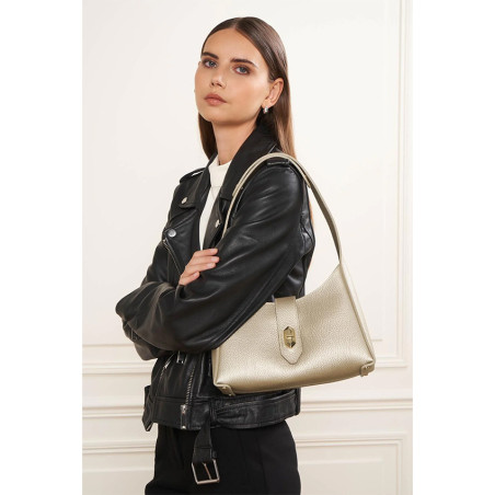 Lancaster Foulonne Double Hobo Bag 470-60 Pale Gold In Nude