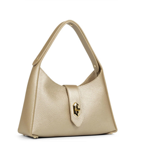 Lancaster Foulonne Double Hobo Bag 470-60 Pale Gold In Nude