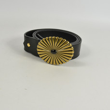 Berthille Missouri Leather Adjustable Belt Black