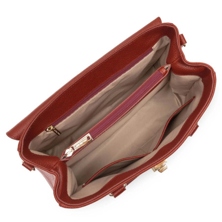 Lancaster Milano Handbag Tote 547-56 Carmine