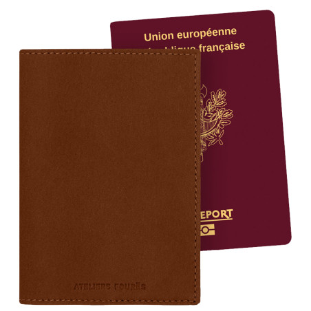 Ateliers Fourès Baroudeuse Passport Holder Eos B41 Tawny