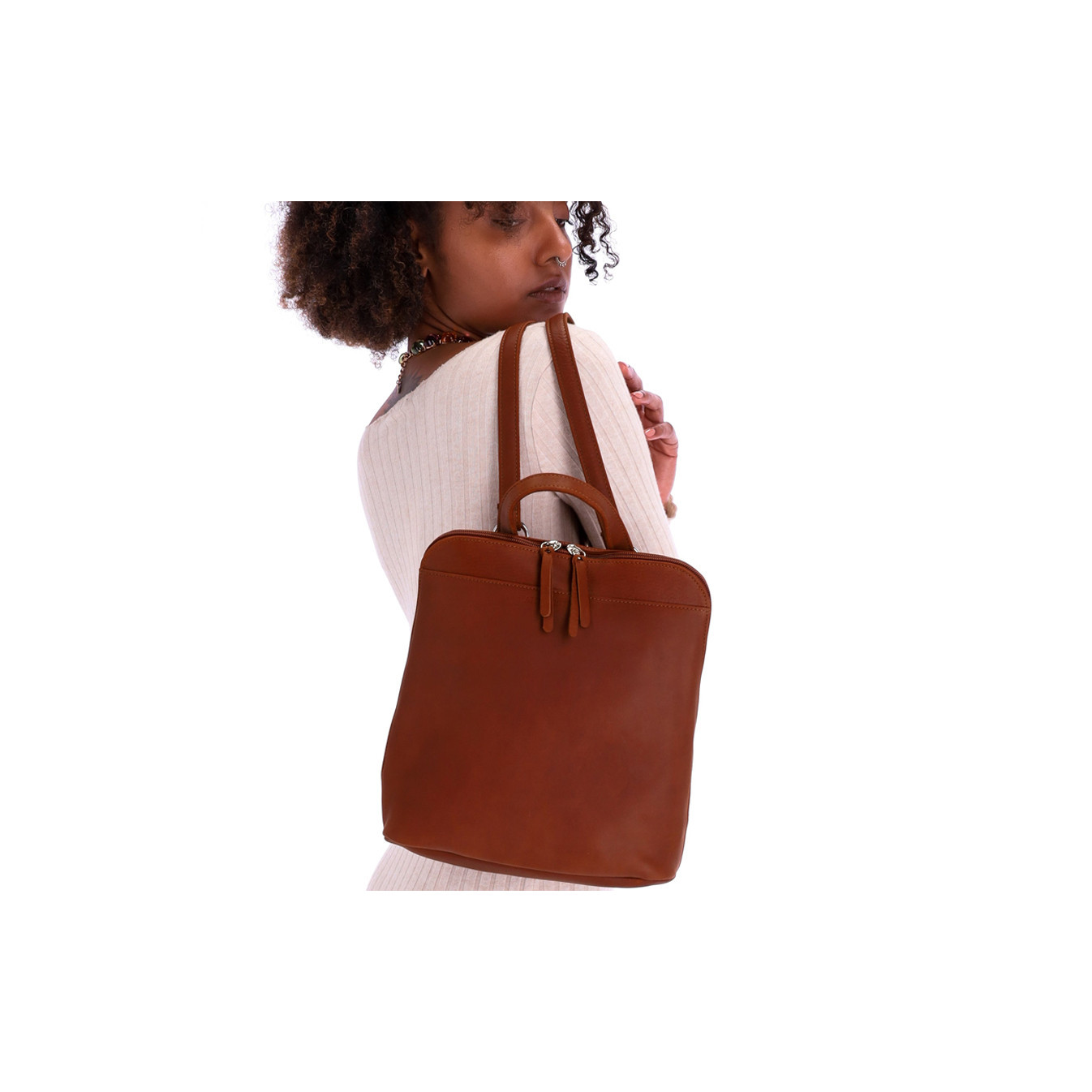 Les Ateliers Fourès Baroudeuse Andromeda B415 Backpack in Fauve Lea...