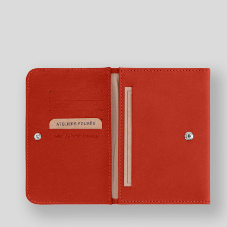 Ateliers Fourès Baroudeuse Card Holder Hespérie B46 Confite Orange