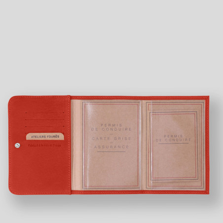 Ateliers Fourès Baroudeuse Card Holder Hespérie B46 Confite Orange